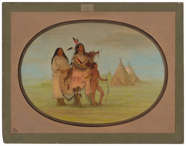 Native American Family in a Plains Landscape