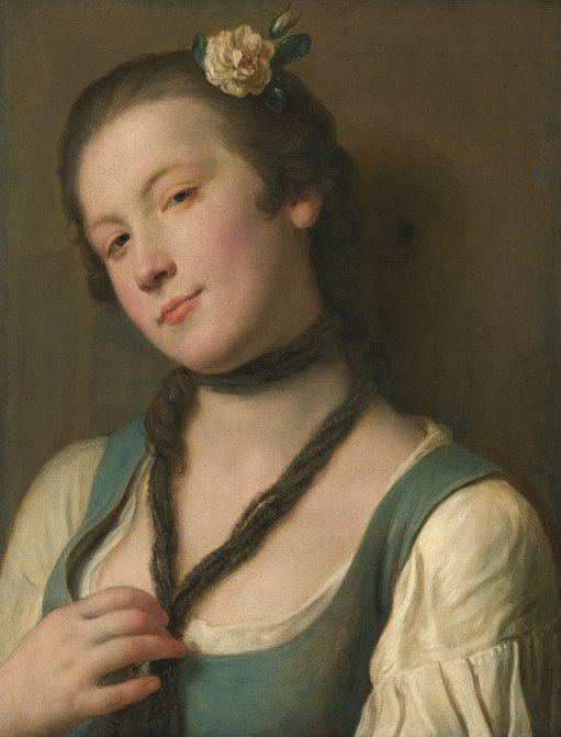 Portrait of a Young Woman with a Flower in Her Hair