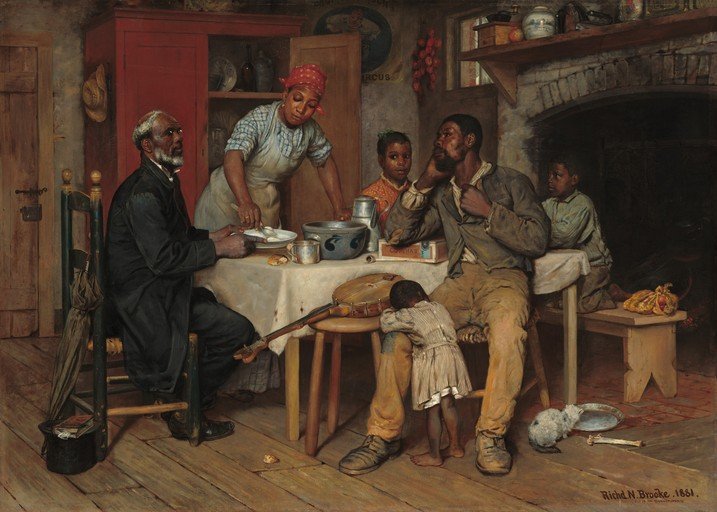 A Family Gathering in a Humble Interior