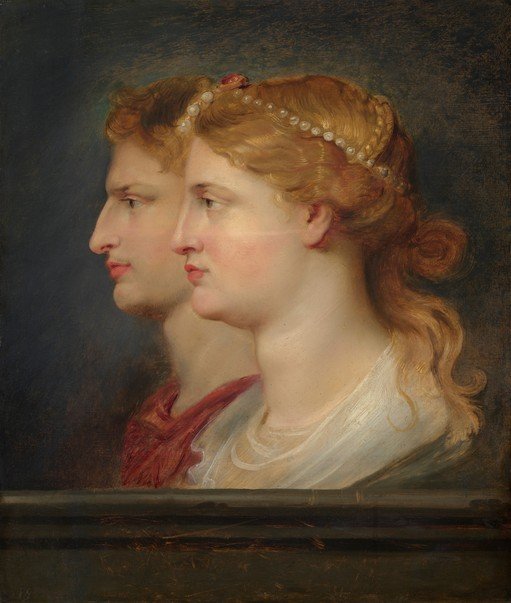 Portrait of a Man and Woman in Profile