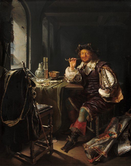 Man Smoking a Pipe in a Tavern