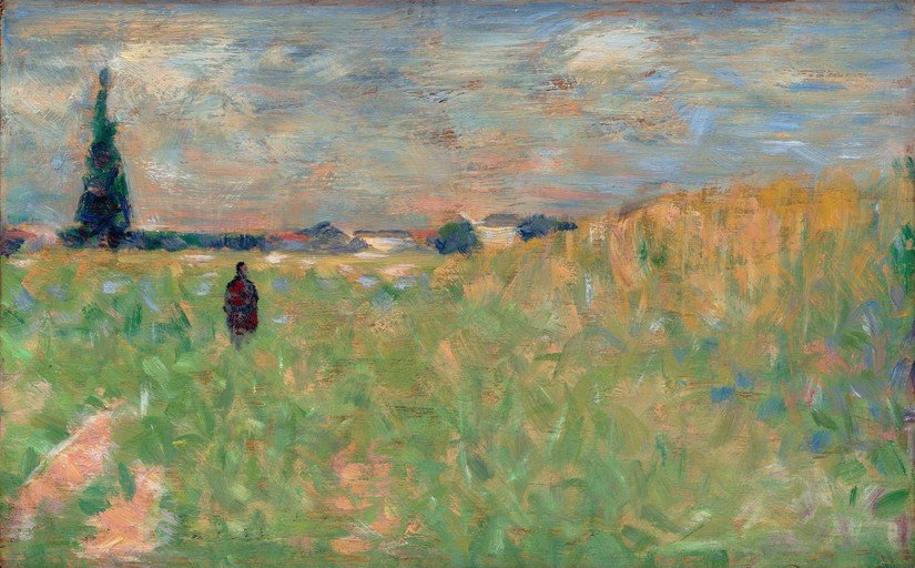 Impressionist Landscape with Lone Figure