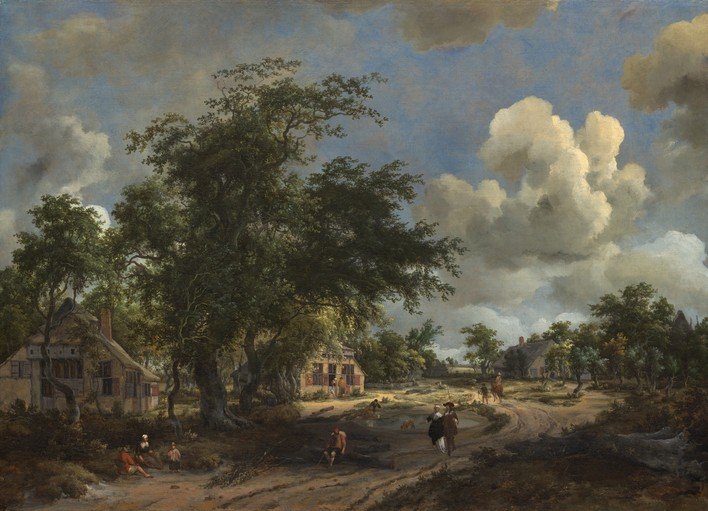 Dutch Landscape with Travelers and Farmhouses