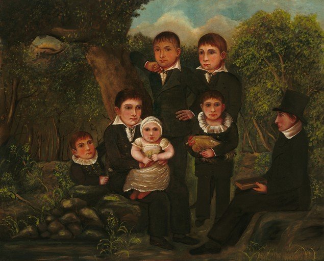 Portrait of Seven Children in a Landscape
