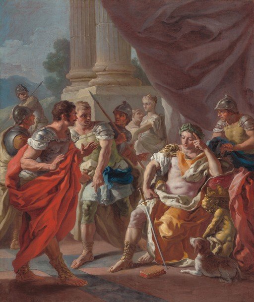 Classical Scene with Soldiers and a Seated Figure