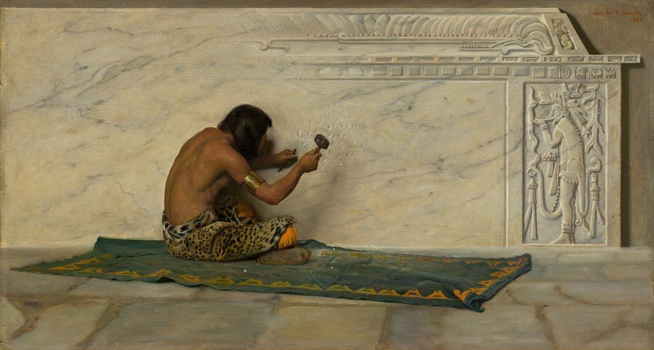 Ancient Artisan Carving Stone