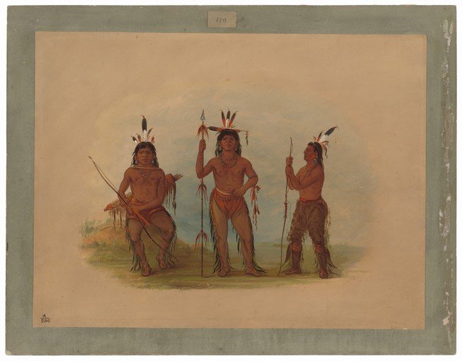 Three Native American Men with Weapons