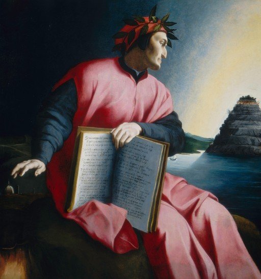 Portrait of Dante Alighieri with Laurel Wreath and Book