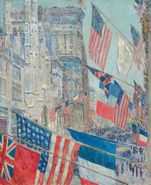 Cityscape with Flags