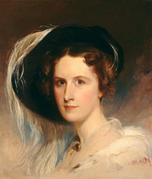 Portrait of a Woman in a Black Hat with Feathers