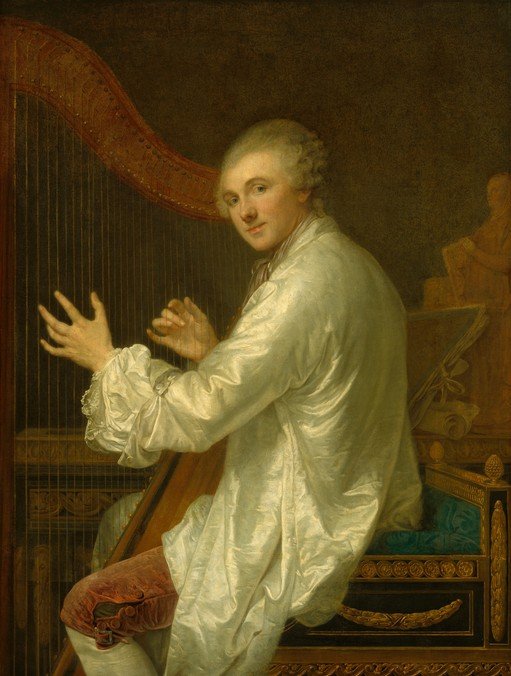 Portrait of a Man Playing the Harp