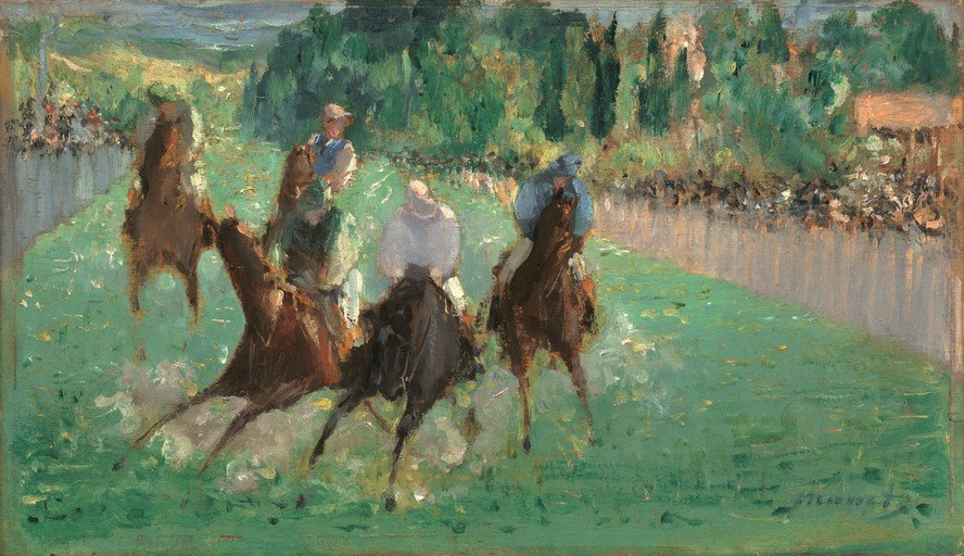 Horse Race in Impressionist Style
