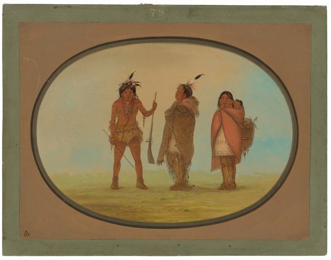 Native American Family in Traditional Attire
