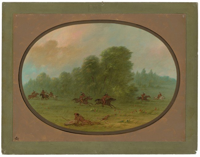 Native Americans on Horseback in a Landscape