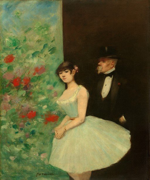 Ballet Dancer and Gentleman in Formal Attire