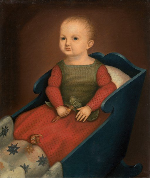 Portrait of a Child in a Cradle