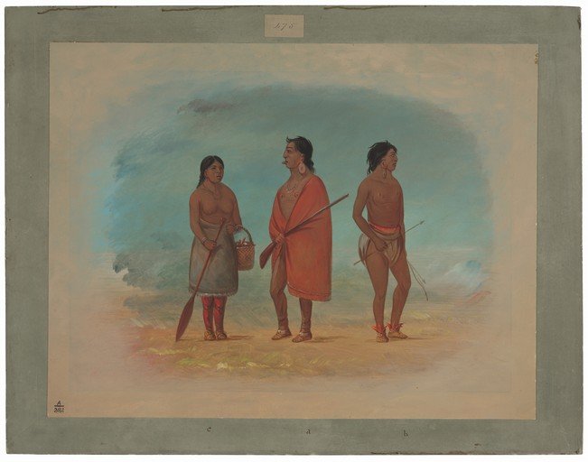 Three Indigenous People in Traditional Attire