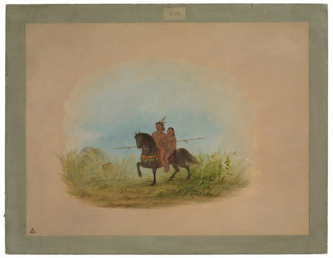 Native Americans on Horseback in a Landscape