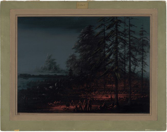 Night Scene with Figures and Forest