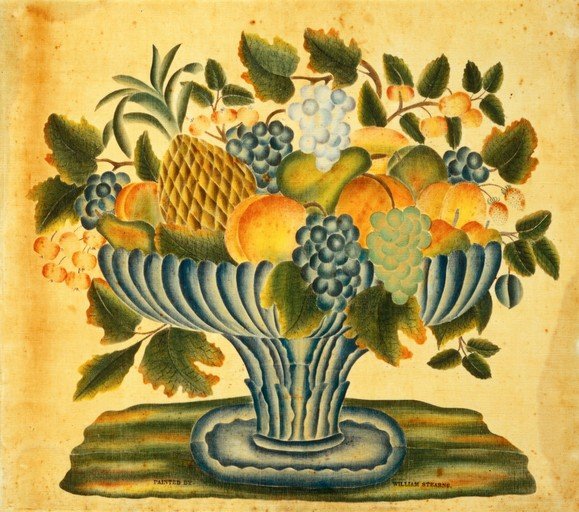Still Life of Fruit in a Blue Urn