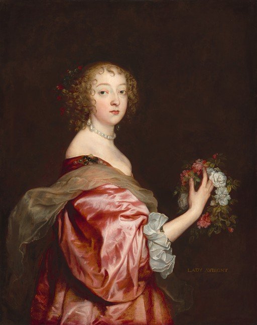 Portrait of Lady Avigny Holding Flowers