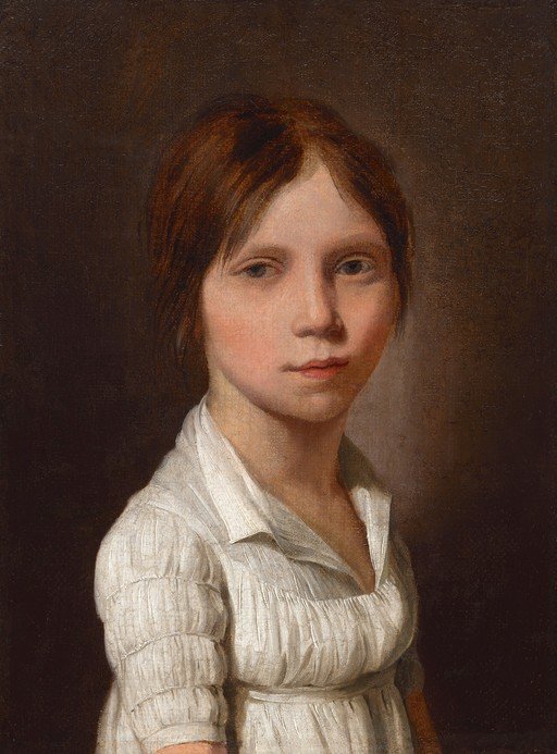 Portrait of a Young Girl in a White Dress