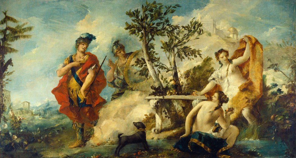 Mythological Scene with Figures and Dog