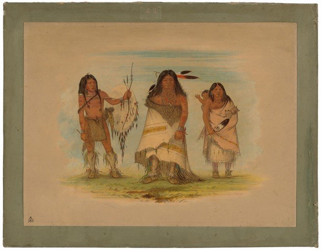Native American Family in Traditional Attire