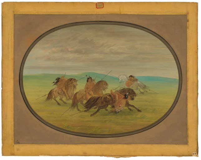 Native American Horsemen in Action
