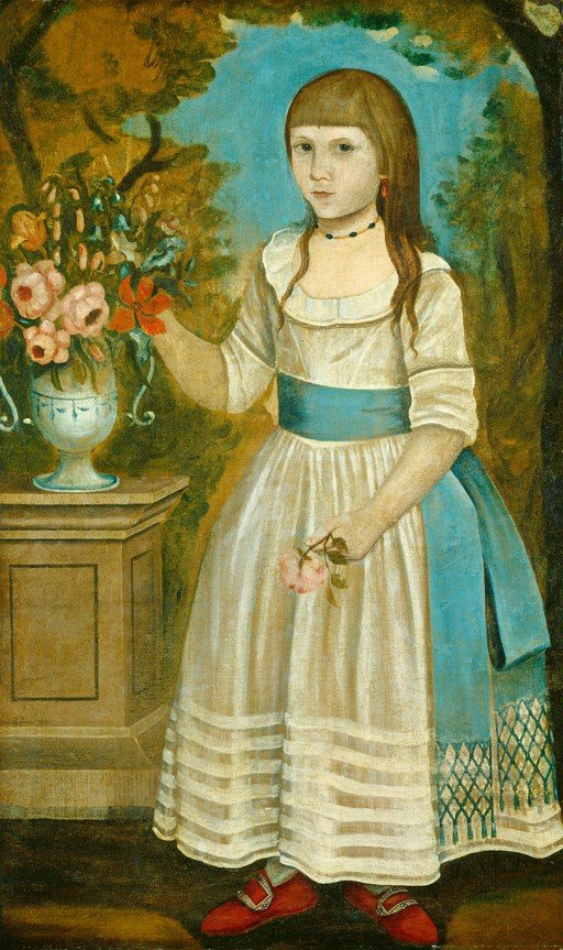 Portrait of a Young Girl with Flowers