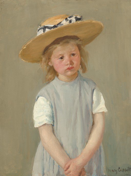 Portrait of a Young Girl in a Straw Hat