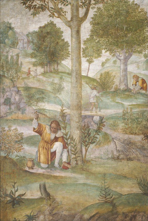 Renaissance Fresco Depicting Rural Life and Agriculture