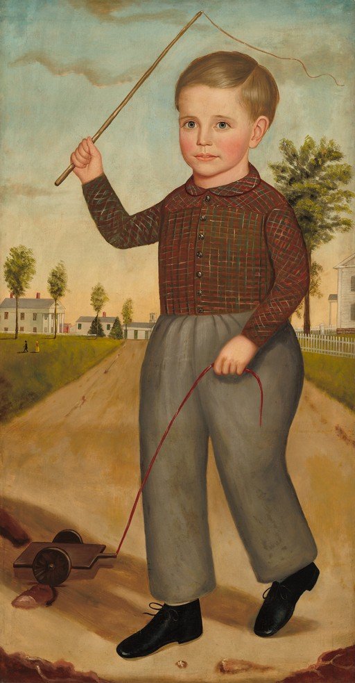 Boy with Toy Cart and Whip