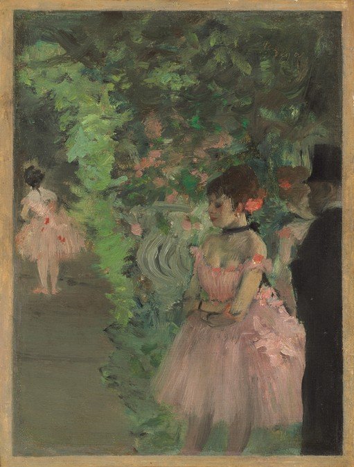 Dancers in Pink Tutus in a Garden Setting