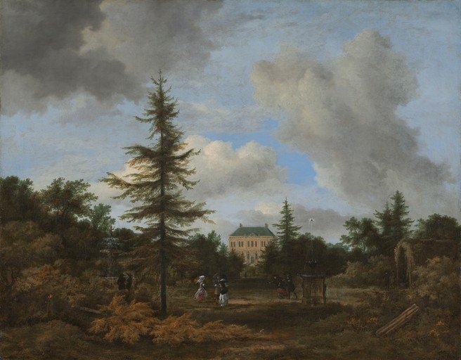 Estate Landscape with Figures and a Well