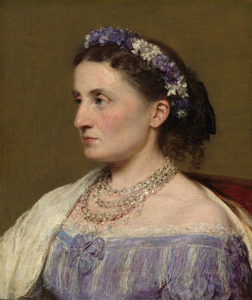 Portrait of a Woman with Flowers and Pearls