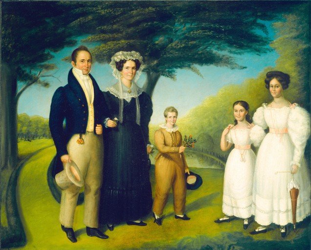 19th Century Family Portrait in a Pastoral Landscape