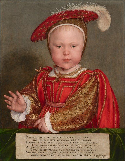 Portrait of a Child in Red and Gold Attire