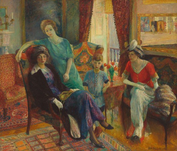 Family Portrait in an Opulent Interior