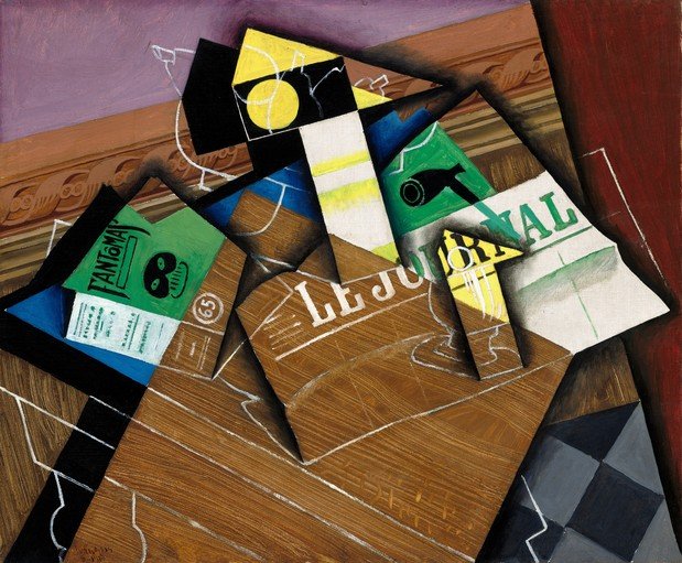 Cubist Still Life with Newspaper and "Le Journal"