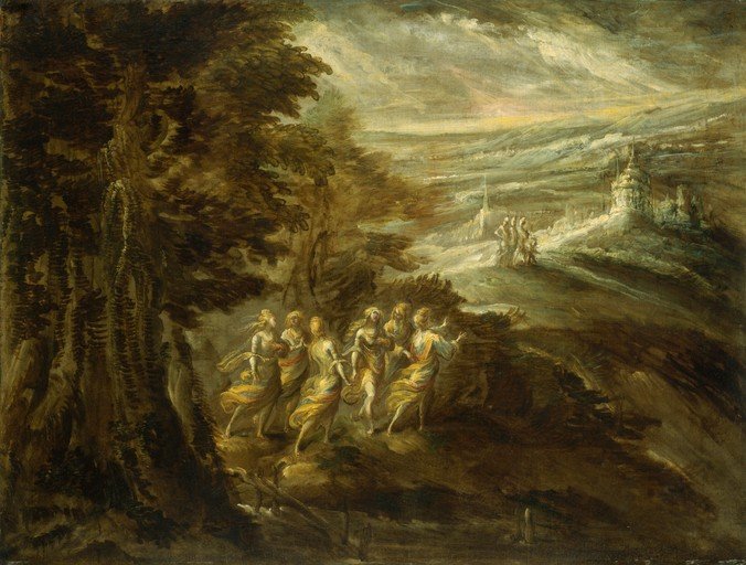 Allegorical Landscape with Dancing Figures and Distant City