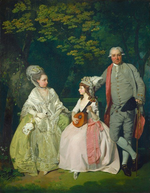 18th-Century Family Portrait in a Garden