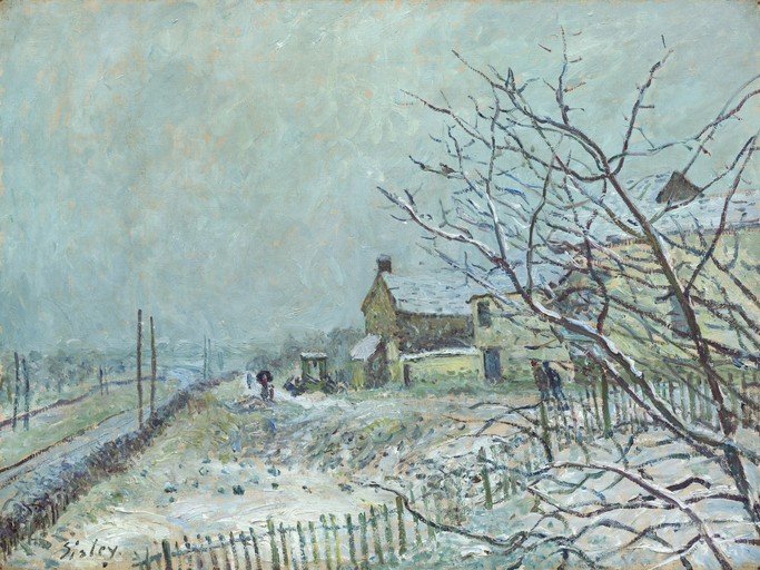 Snowy Landscape with Houses and Figures