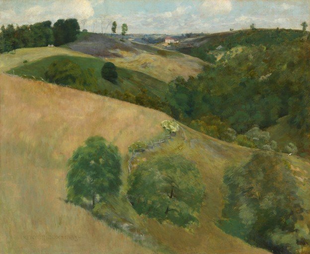 Pastoral Landscape with Rolling Hills and Trees