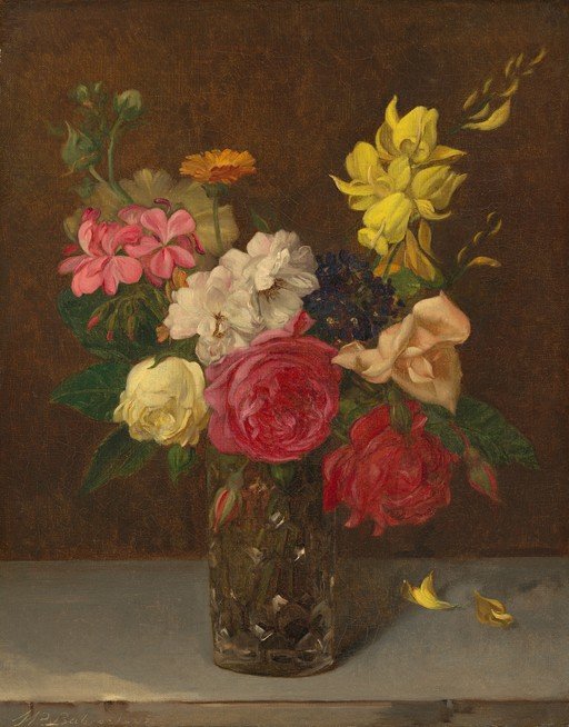 Vase of Roses and Other Flowers