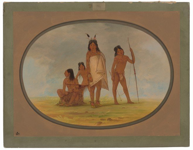 Native American Figures in a Landscape