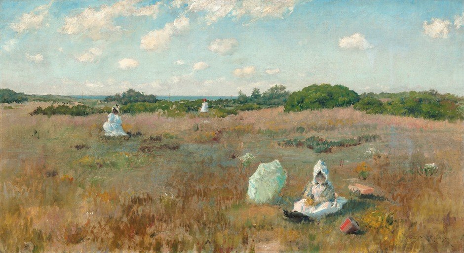 Summer Afternoon Picnic with Figures in a Meadow