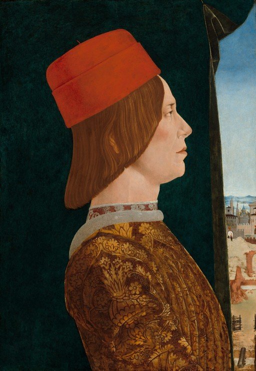 Portrait of a Man in Red Hat and Brocade Robe