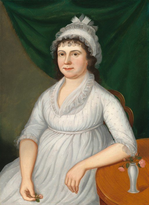 Portrait of a Woman in a White Dress