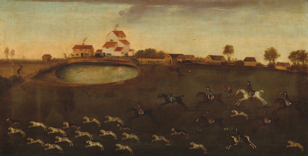 19th Century American Folk Art Hunting Scene